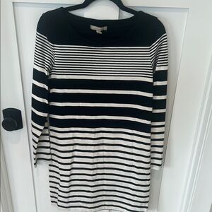 Banana Republic | Black and White 3/4 Sleeve Dress  (Small)